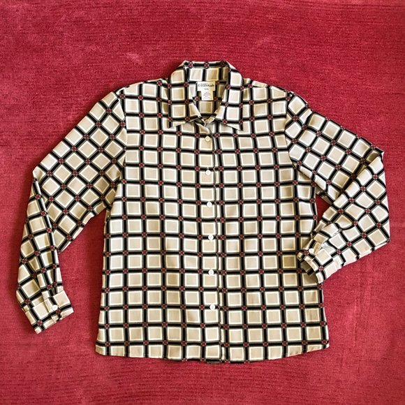 Multi-colored, button-down shirt, size 6P - Picture 1 of 4